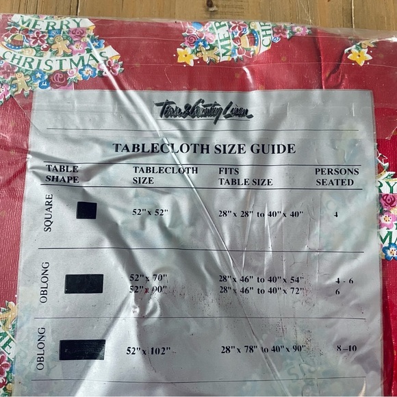 Town & Country Linen Holiday Classics Flannel Back Vinyl Tablecloth 52” x 52” - Picture 4 of 4